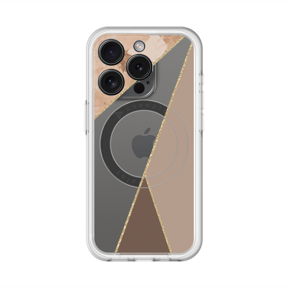 スリムプロテクションプレミアムケース with MagSafe［ マーブルトライアングルパレット - Brown ］