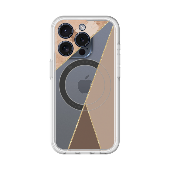 スリムプロテクションプレミアムケース with MagSafe［ マーブルトライアングルパレット - Brown ］