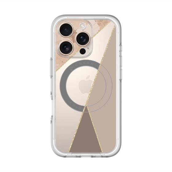 スリムプロテクションプレミアムケース with MagSafe［ マーブルトライアングルパレット - Brown ］