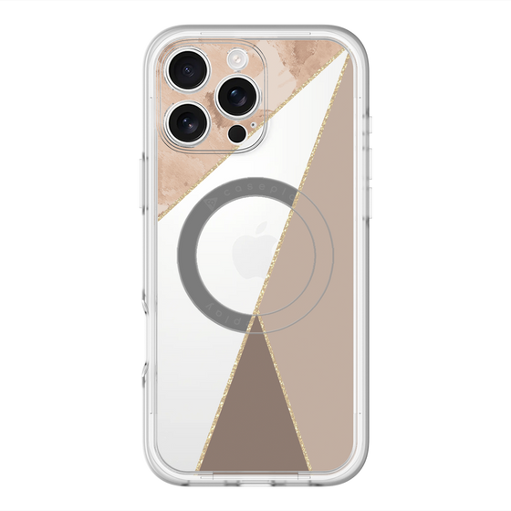 スリムプロテクションプレミアムケース with MagSafe［ マーブルトライアングルパレット - Brown ］