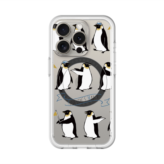 スリムプロテクションプレミアムケース with MagSafe［ キュートペンギンマーチ ］