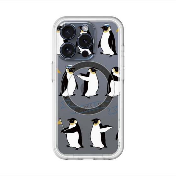 スリムプロテクションプレミアムケース with MagSafe［ キュートペンギンマーチ ］