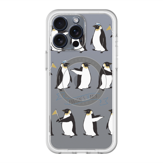 スリムプロテクションプレミアムケース with MagSafe［ キュートペンギンマーチ ］