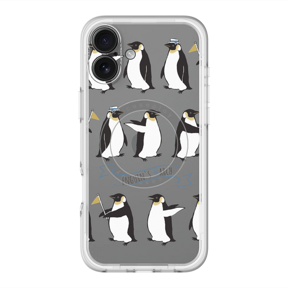 スリムプロテクションプレミアムケース with MagSafe［ キュートペンギンマーチ ］