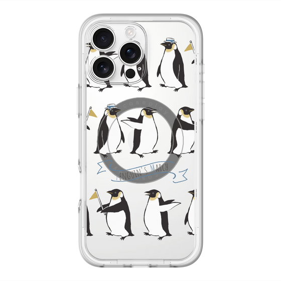 スリムプロテクションプレミアムケース with MagSafe［ キュートペンギンマーチ ］