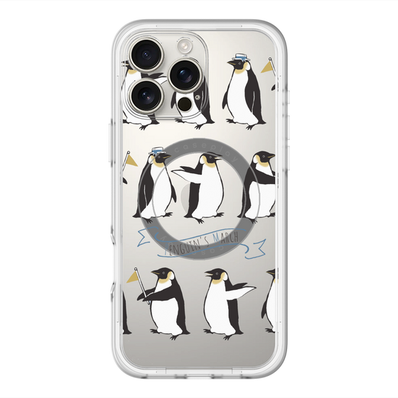 スリムプロテクションプレミアムケース with MagSafe［ キュートペンギンマーチ ］