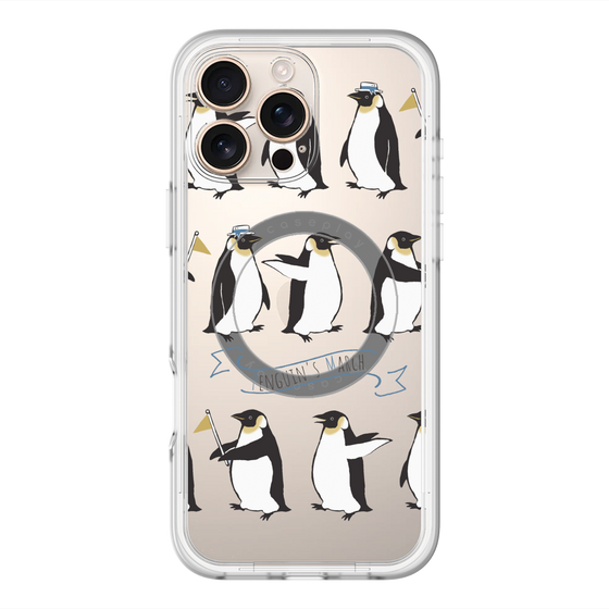 スリムプロテクションプレミアムケース with MagSafe［ キュートペンギンマーチ ］