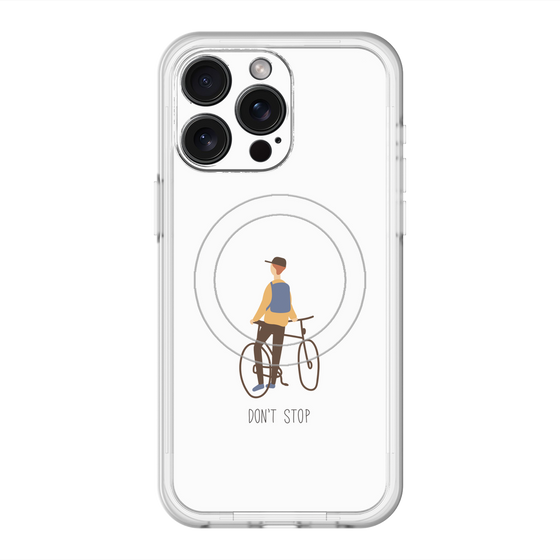 スリムプロテクションプレミアムケース with MagSafe［ Dont stop - White ］