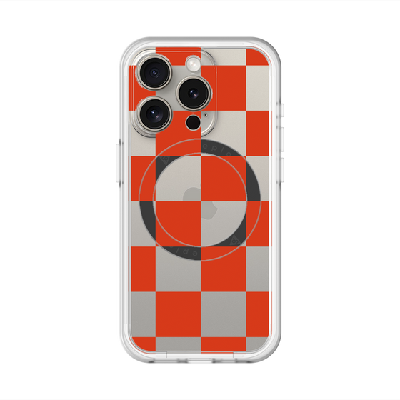 スリムプロテクションプレミアムケース with MagSafe［ 市松模様 - Red ］