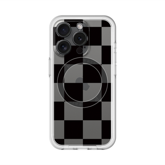 スリムプロテクションプレミアムケース with MagSafe［ 市松模様 - Black ］