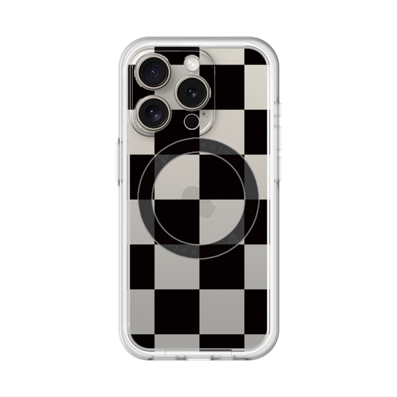 スリムプロテクションプレミアムケース with MagSafe［ 市松模様 - Black ］