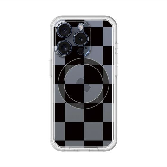 スリムプロテクションプレミアムケース with MagSafe［ 市松模様 - Black ］