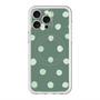 スリムプロテクションプレミアムケース with MagSafe［ 水彩ドット・レトロカラー - Green ］