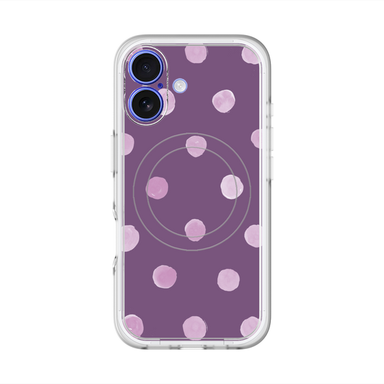 スリムプロテクションプレミアムケース with MagSafe［ 水彩ドット・レトロカラー - Purple ］