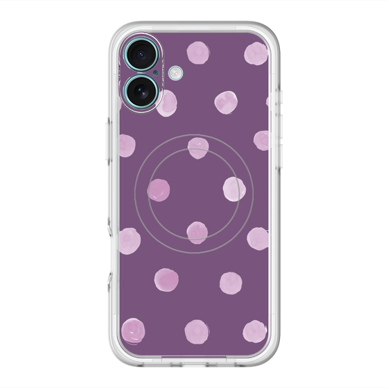スリムプロテクションプレミアムケース with MagSafe［ 水彩ドット・レトロカラー - Purple ］