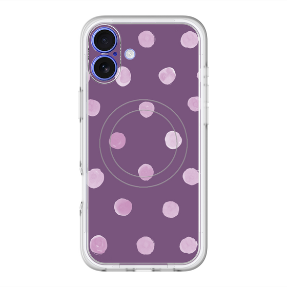 スリムプロテクションプレミアムケース with MagSafe［ 水彩ドット・レトロカラー - Purple ］