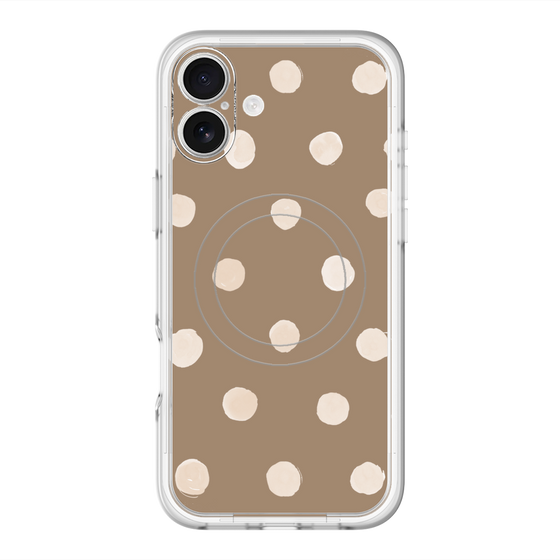 スリムプロテクションプレミアムケース with MagSafe［ 水彩ドット・レトロカラー - Brown ］