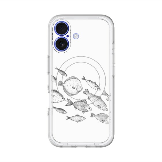 スリムプロテクションプレミアムケース with MagSafe［ Coexist No.2 - White ］