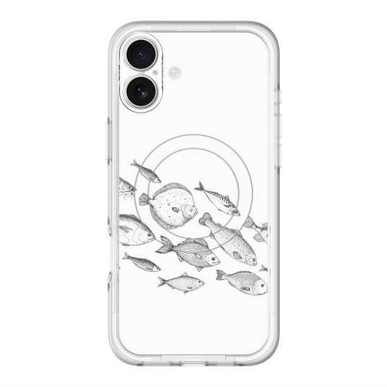 スリムプロテクションプレミアムケース with MagSafe［ Coexist No.2 - White ］