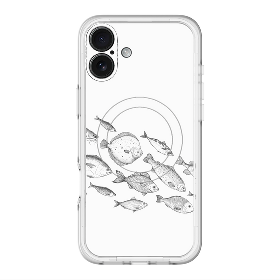 スリムプロテクションプレミアムケース with MagSafe［ Coexist No.2 - White ］