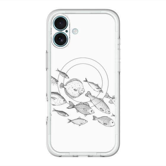 スリムプロテクションプレミアムケース with MagSafe［ Coexist No.2 - White ］