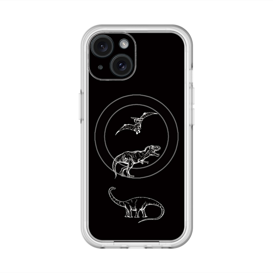 スリムプロテクションプレミアムケース with MagSafe［ Dinosaurs No.1 - Black ］
