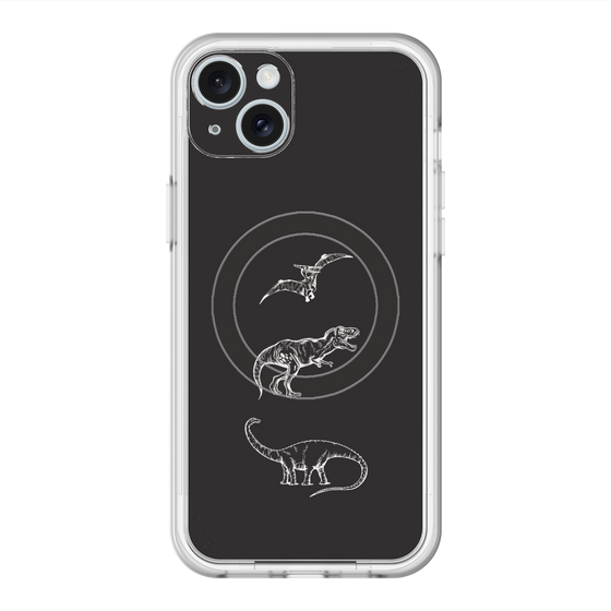 スリムプロテクションプレミアムケース with MagSafe［ Dinosaurs No.1 - Black ］