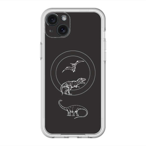 スリムプロテクションプレミアムケース with MagSafe［ Dinosaurs No.1 - Black ］