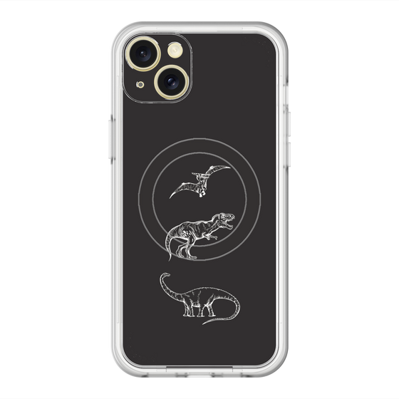 スリムプロテクションプレミアムケース with MagSafe［ Dinosaurs No.1 - Black ］