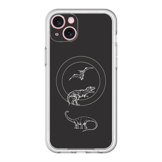 スリムプロテクションプレミアムケース with MagSafe［ Dinosaurs No.1 - Black ］