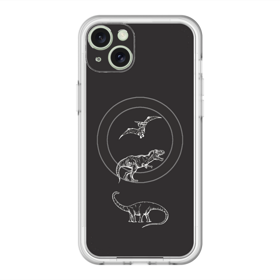 スリムプロテクションプレミアムケース with MagSafe［ Dinosaurs No.1 - Black ］
