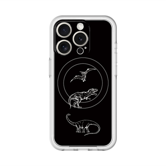 スリムプロテクションプレミアムケース with MagSafe［ Dinosaurs No.1 - Black ］