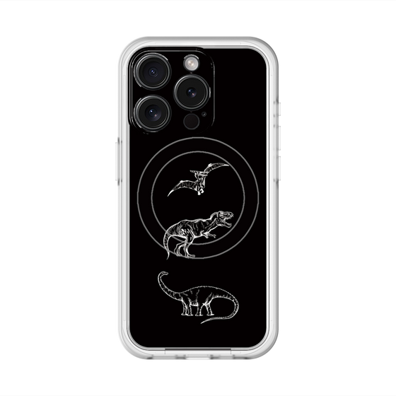 スリムプロテクションプレミアムケース with MagSafe［ Dinosaurs No.1 - Black ］