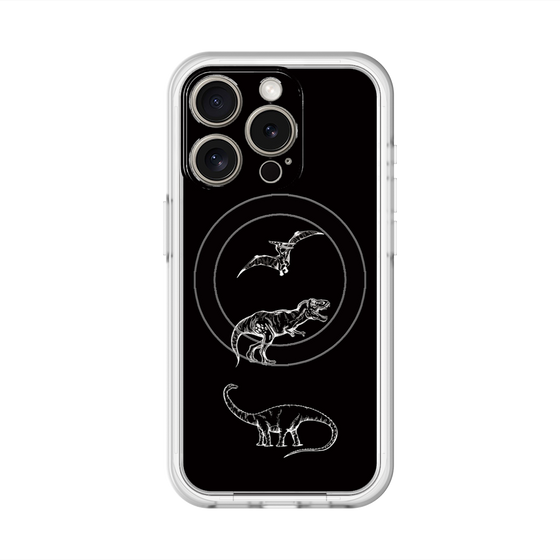 スリムプロテクションプレミアムケース with MagSafe［ Dinosaurs No.1 - Black ］