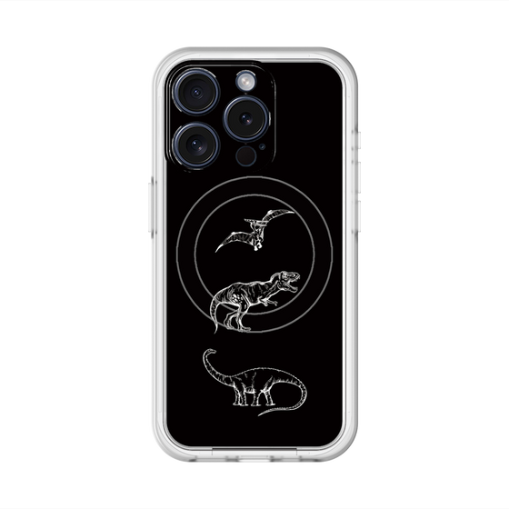 スリムプロテクションプレミアムケース with MagSafe［ Dinosaurs No.1 - Black ］
