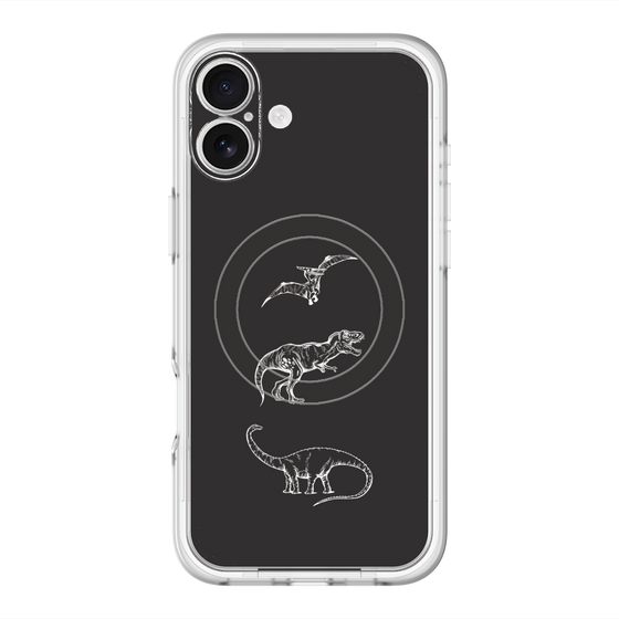 スリムプロテクションプレミアムケース with MagSafe［ Dinosaurs No.1 - Black ］