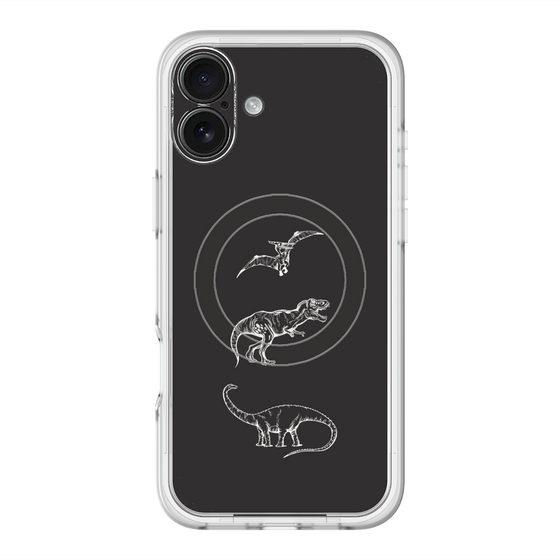 スリムプロテクションプレミアムケース with MagSafe［ Dinosaurs No.1 - Black ］