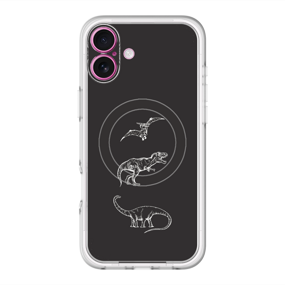 スリムプロテクションプレミアムケース with MagSafe［ Dinosaurs No.1 - Black ］
