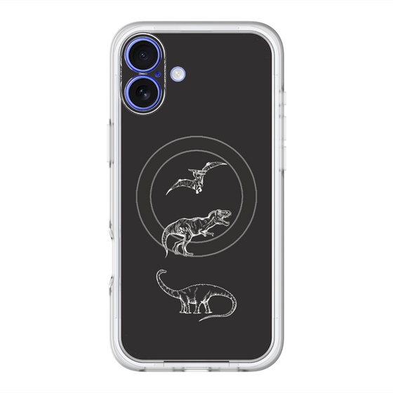 スリムプロテクションプレミアムケース with MagSafe［ Dinosaurs No.1 - Black ］