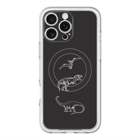 スリムプロテクションプレミアムケース with MagSafe［ Dinosaurs No.1 - Black ］