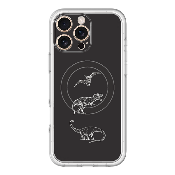 スリムプロテクションプレミアムケース with MagSafe［ Dinosaurs No.1 - Black ］