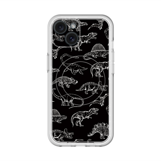 スリムプロテクションプレミアムケース with MagSafe［ Dinosaurs No.2 - Black ］