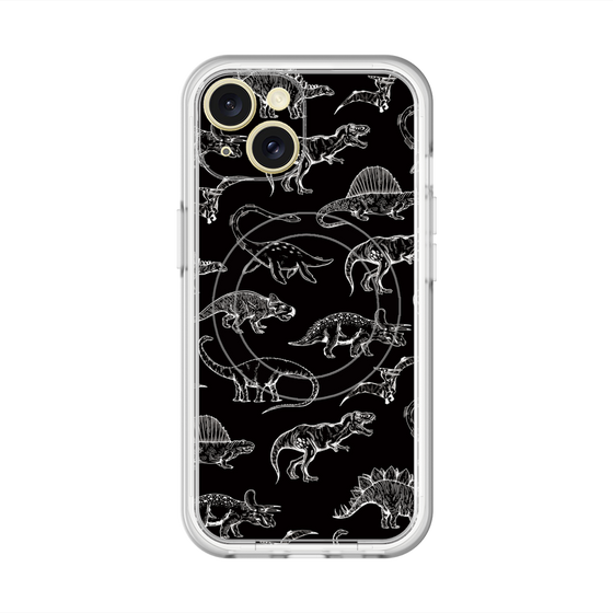 スリムプロテクションプレミアムケース with MagSafe［ Dinosaurs No.2 - Black ］