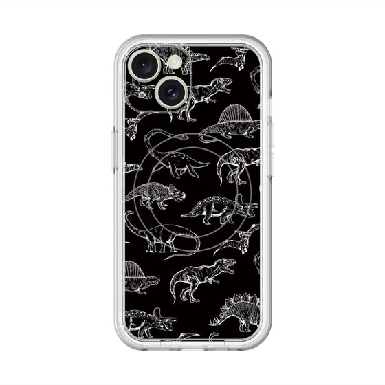 スリムプロテクションプレミアムケース with MagSafe［ Dinosaurs No.2 - Black ］