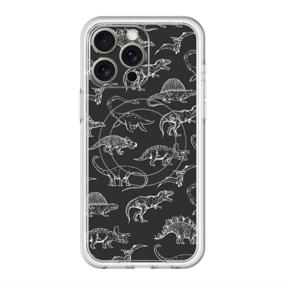 スリムプロテクションプレミアムケース with MagSafe［ Dinosaurs No.2 - Black ］