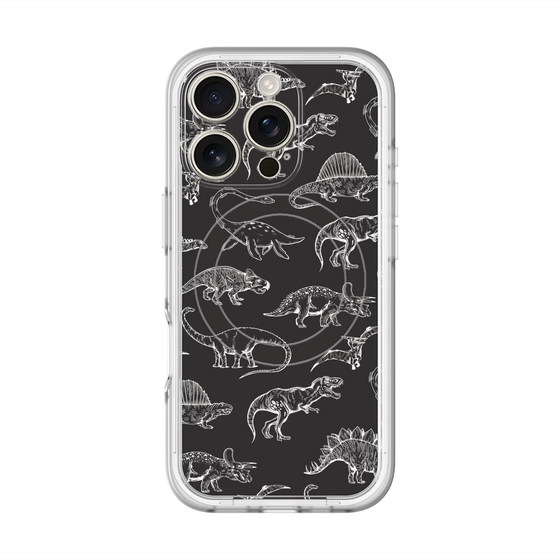 スリムプロテクションプレミアムケース with MagSafe［ Dinosaurs No.2 - Black ］