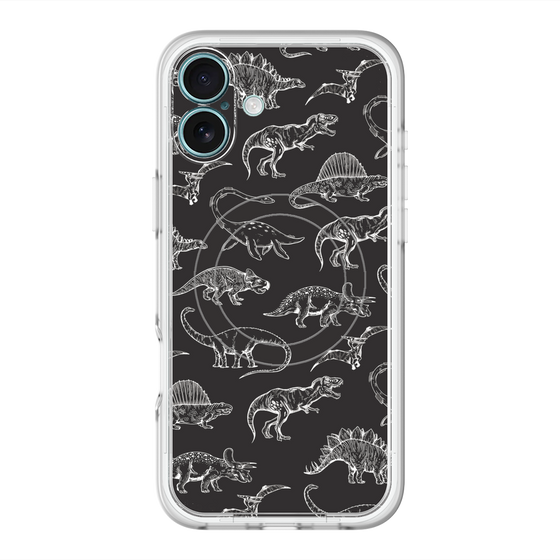 スリムプロテクションプレミアムケース with MagSafe［ Dinosaurs No.2 - Black ］