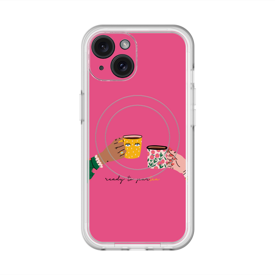 スリムプロテクションプレミアムケース with MagSafe［ Teatime - Pink ］