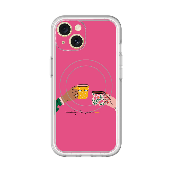 スリムプロテクションプレミアムケース with MagSafe［ Teatime - Pink ］