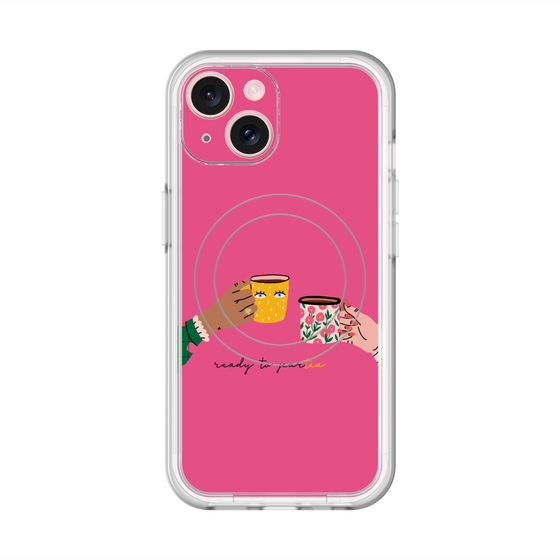 スリムプロテクションプレミアムケース with MagSafe［ Teatime - Pink ］